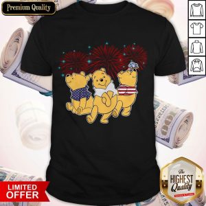 Pooh Disney Happy The 4th Of July Merica American Flag Independence Day Shirt