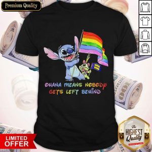 LGBT Stitch Ohana Means Nobody Gets Left Behind Flag Shirt