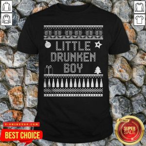 Little Drummer Christmas Parody Little Drunken Boy Ugly Christmas Shirt