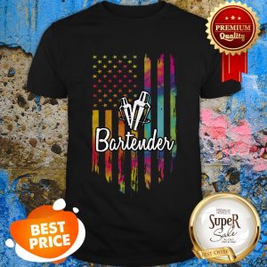 Nice Bartender American Flag Colorful Shirt