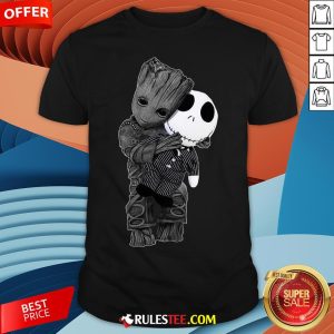 Cute Baby Groot Hug Jack Skellington Shirt