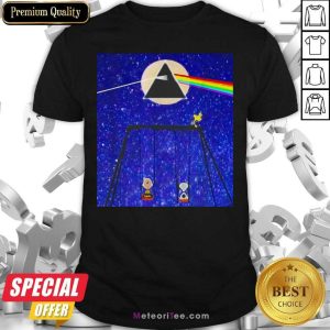 Good Snoopy Woodstock And Friend Watching Moon Pink Floyd Shirt