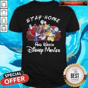 The Nightmare Before Christmas Characters Stay Home And Watch Disney Movies Shirt