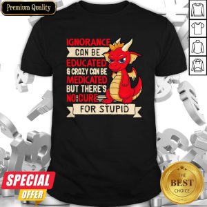 Dragon Ignorance Can Be Educated Crazy Can Be Medicated But There’s No Cure For Stupid Shirt