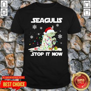 Nice Baby Yoda Santa Hat Seagull Stop It Now Snow Gift Christmas Sweater Shirt