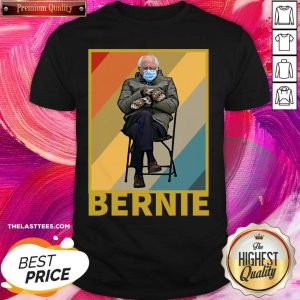 Good Bundled Up Bernie Meme Funny Mittens Sitting In Chair Shirt
