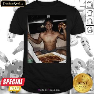Pretty Tyler Cameron Pizza Love Light Blue Shirt