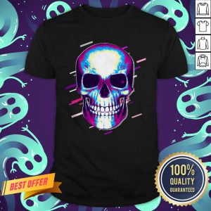 Skull Day Of The Dead Eighties Retro Violet And Purple Halloween Shirt