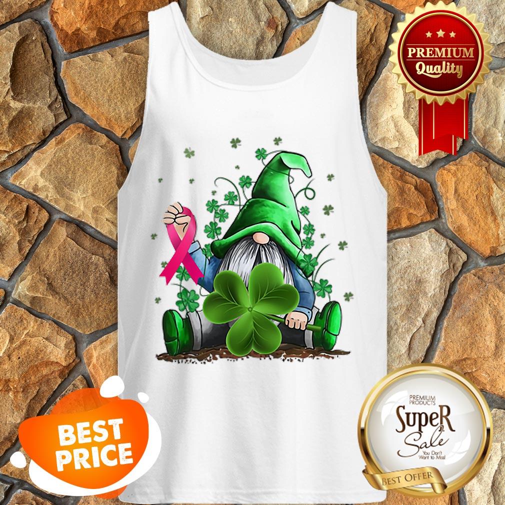 Nice Gnome Shamrock Breast Cancer Awareness Irish St. Patrick’s Day Shirt