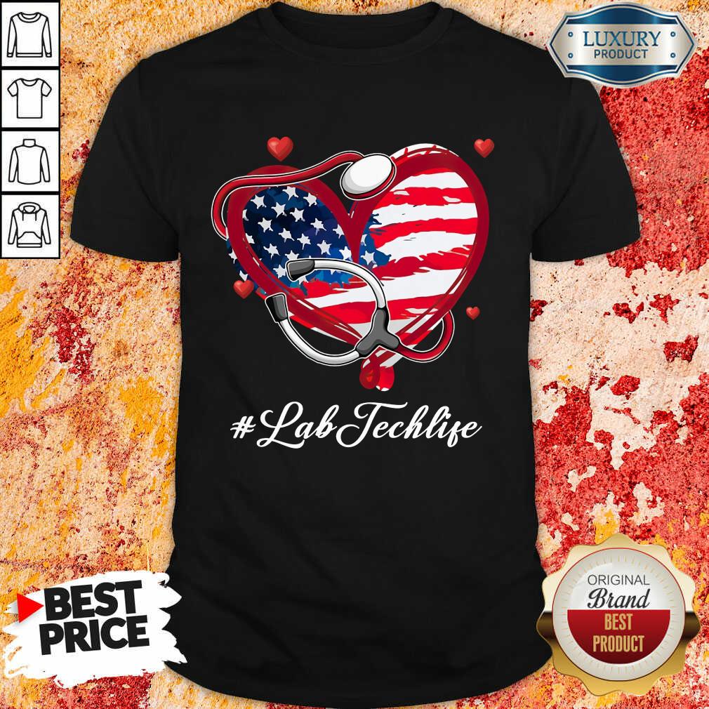 America Nurse Heart Lab Tech Life Shirt