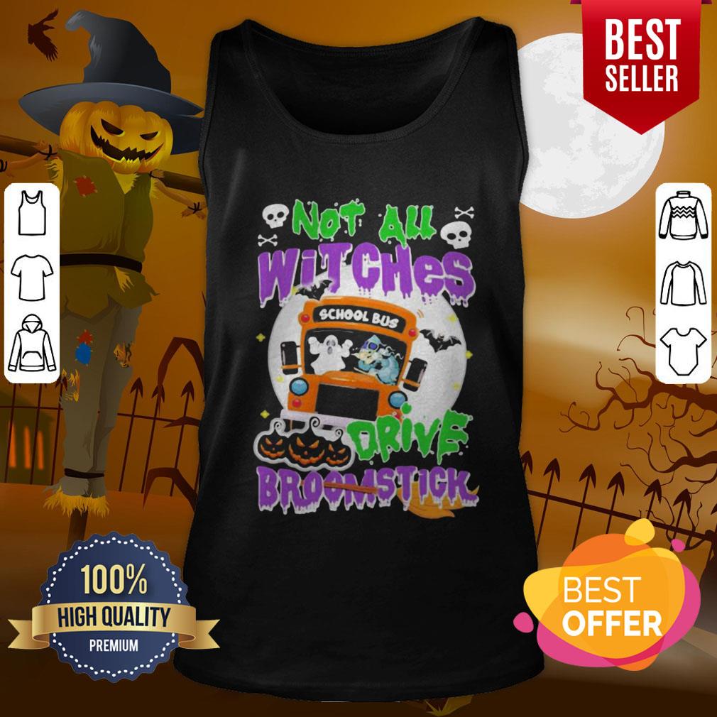 Attractive School Bus Not All Witches Drive Broomstick Halloween Shirt