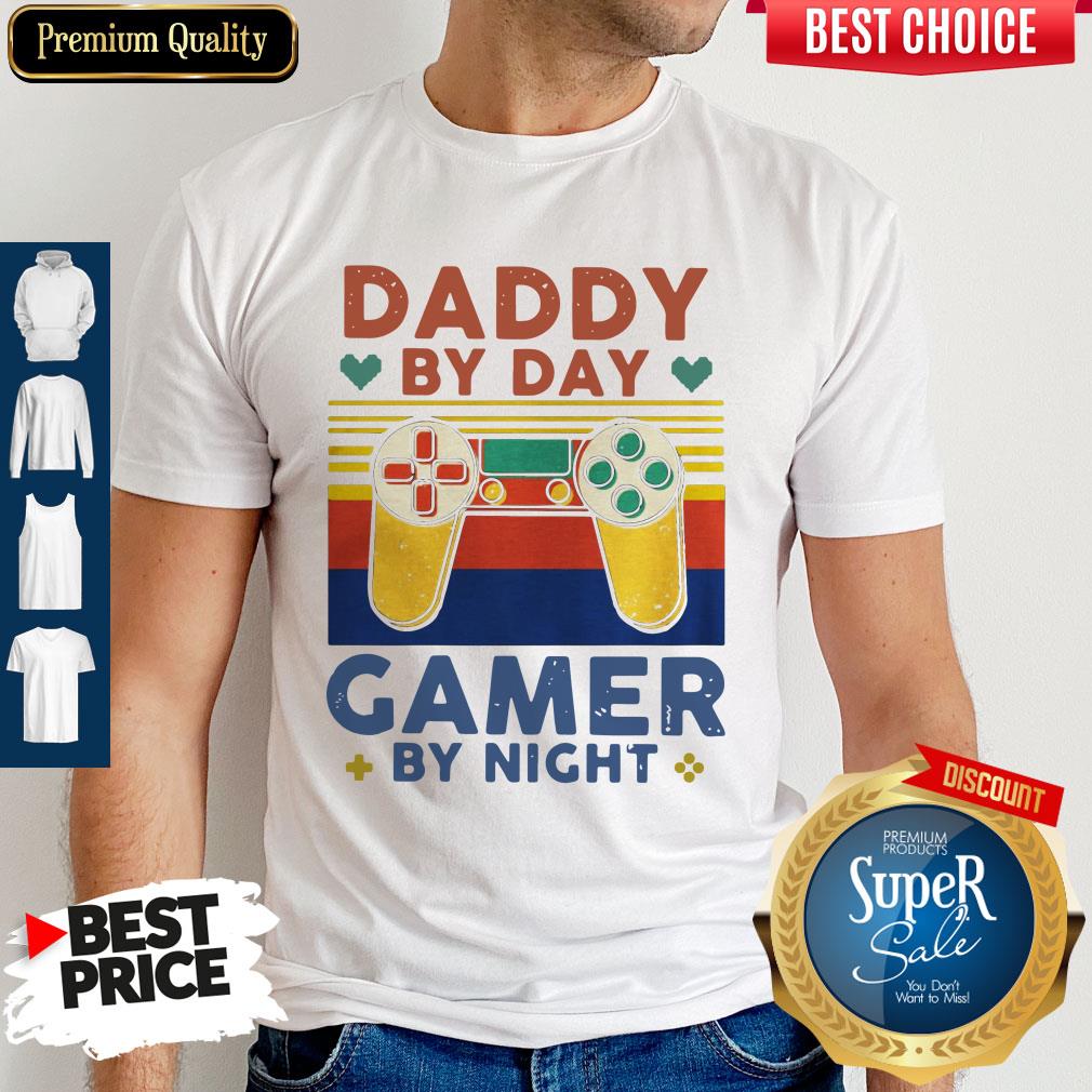 Awesome Daddy By Day Gamer By Night Vintage Shirt