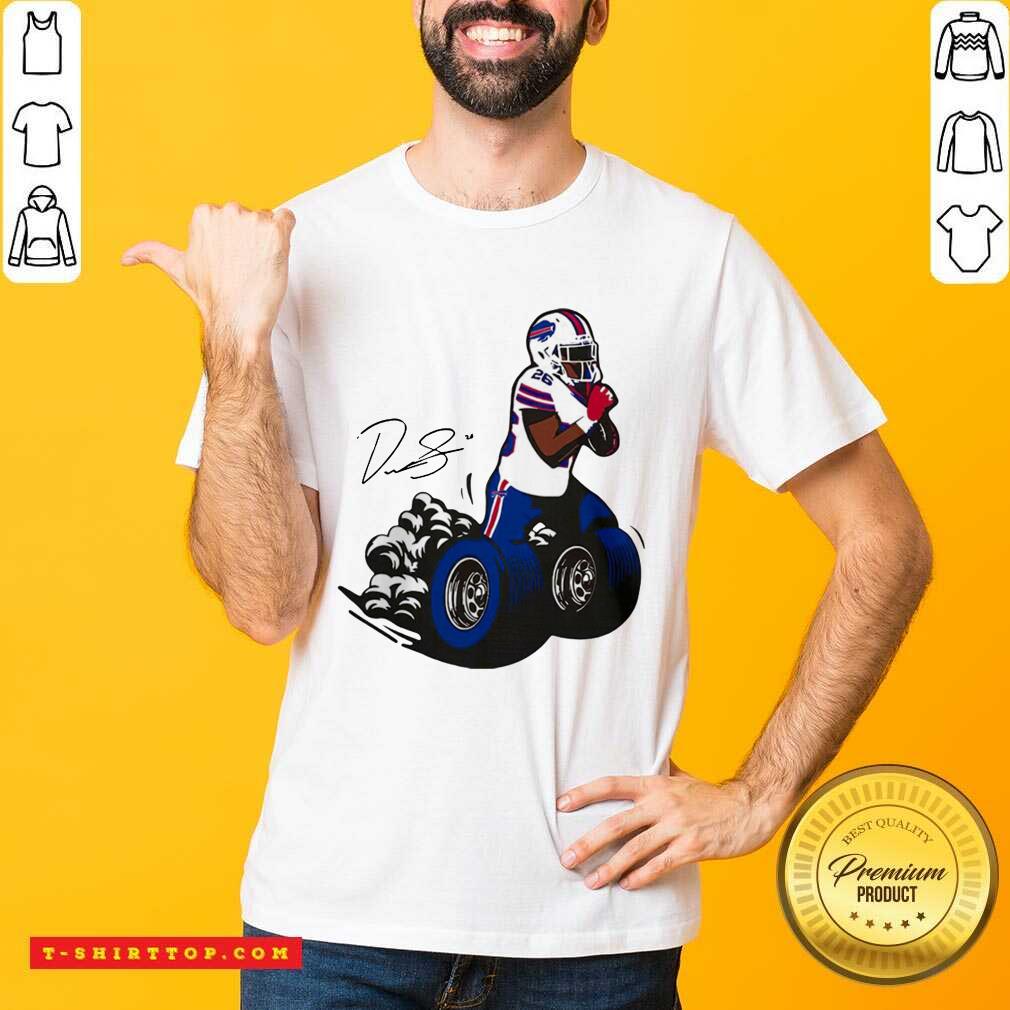 Buffalo Bills Fan Box Devin Singletary Motor Signature Shirt