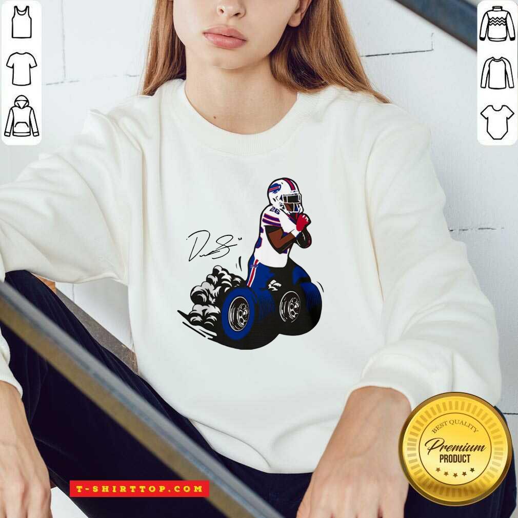 Buffalo Bills Fan Box Devin Singletary Motor Signature Shirt