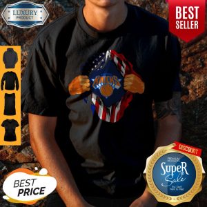 Top Blood Insides New York Knicks Basketball American Flag Independence Day Shirt
