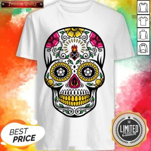 Colorful Floral Sugar Skull Dia De Los Muertos Shirt