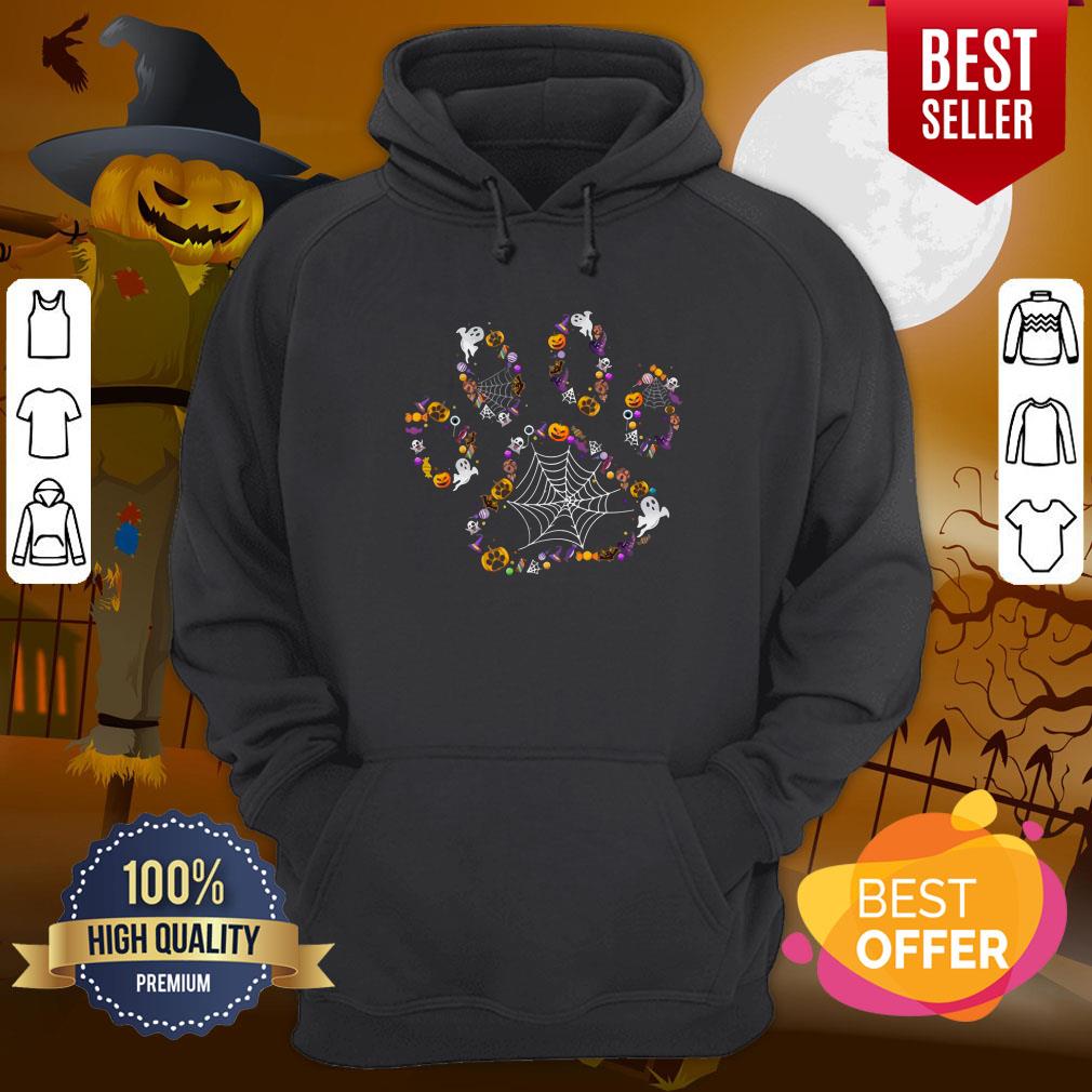 Cool Halloween Dog Paw Print Pet Dog Lovers Halloween Costume Shirt