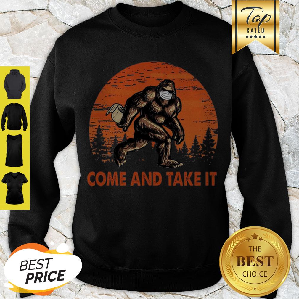 Cute Bigfoot Sasquatch Come And Take It Sunset Toilet Paper Shirt
