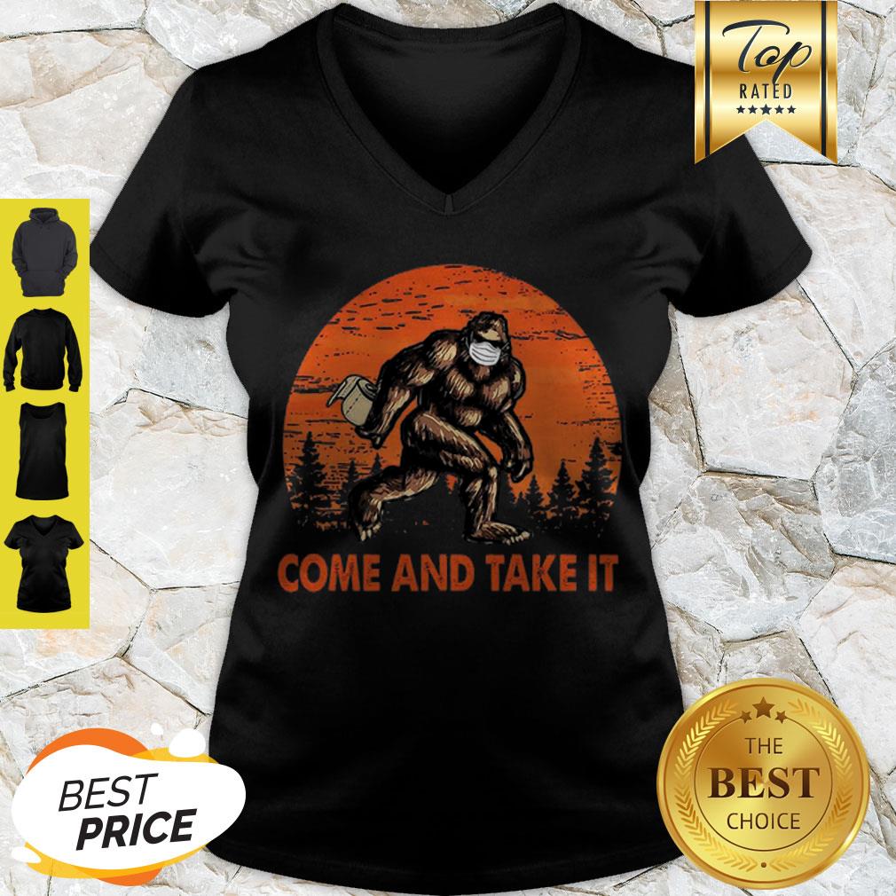 Cute Bigfoot Sasquatch Come And Take It Sunset Toilet Paper Shirt