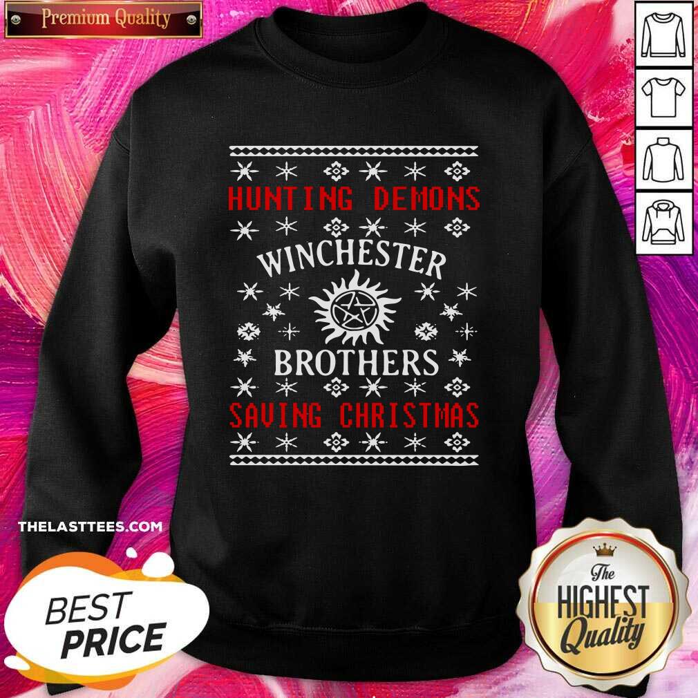 Cute Hunting Demons Winchester Brothers Saving Christmas Ugly Shirt