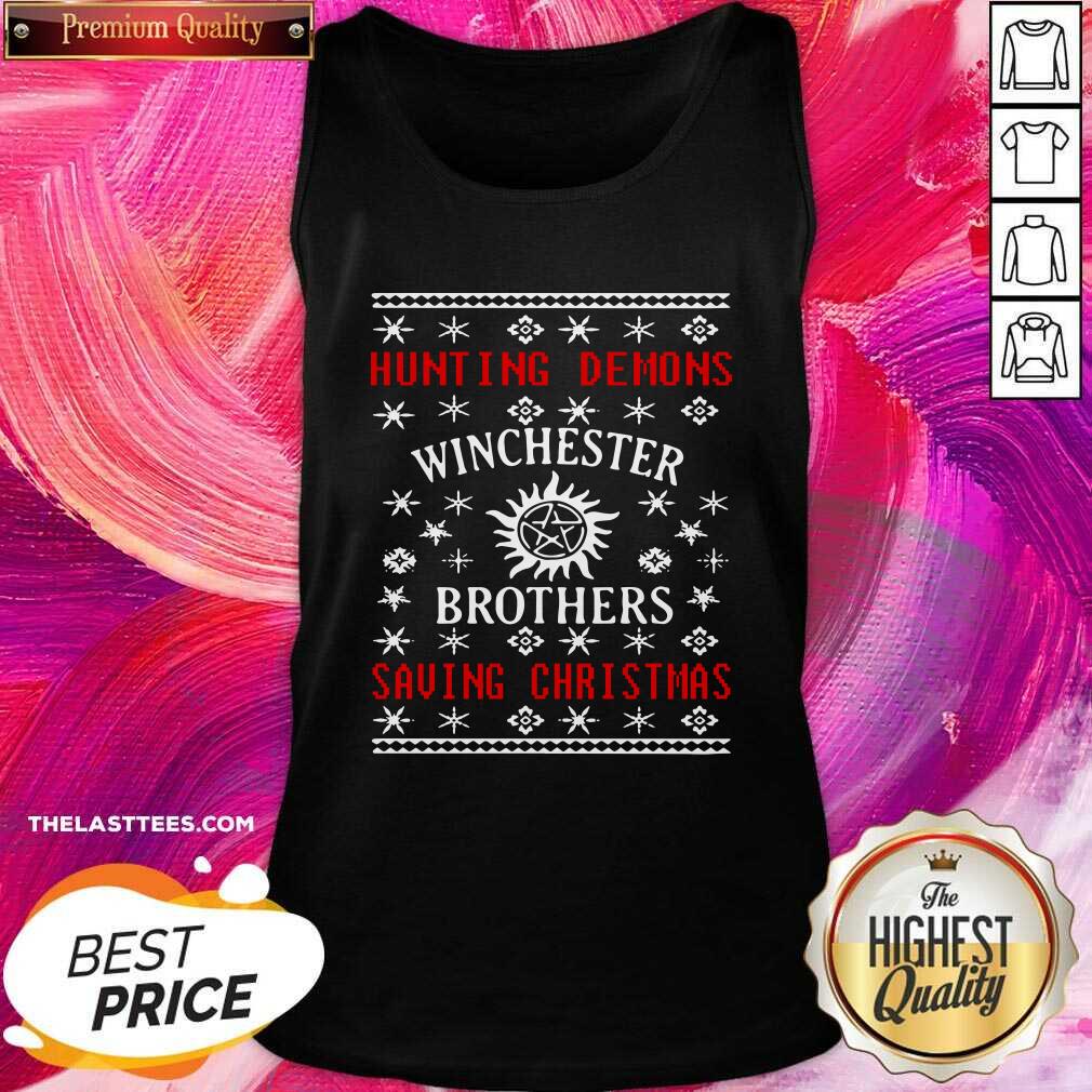 Cute Hunting Demons Winchester Brothers Saving Christmas Ugly Shirt