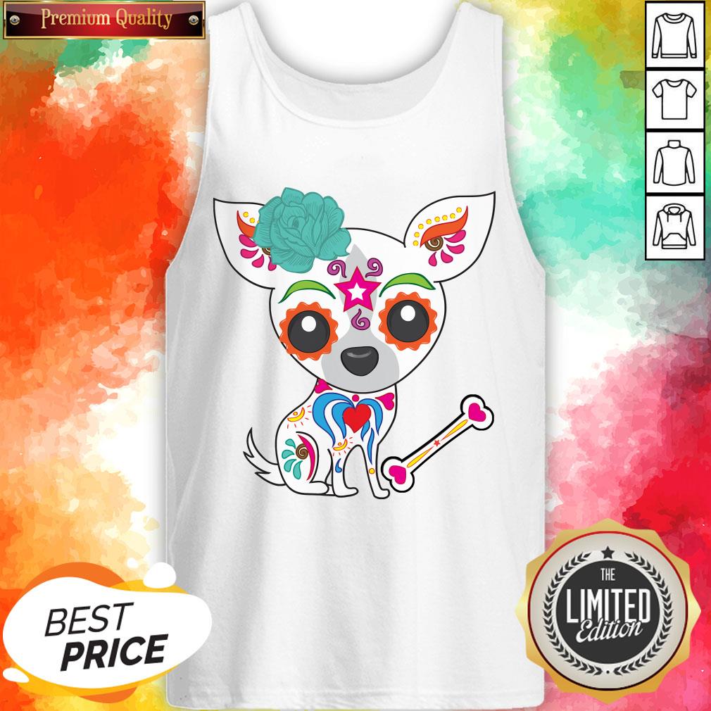 Cute Sugar Skull Chihuahua Dia De Los Muertos Day Of Dead Shirt
