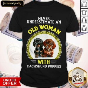 Never Underestimate An Old Woman With Dachshund Puppies Shirt