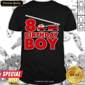 8th Birthday Boy 1 Fire Truck Shirt