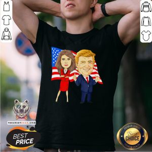 Perfect Donald Trump And Melania Trump Potus Flotus US Flag Shirt