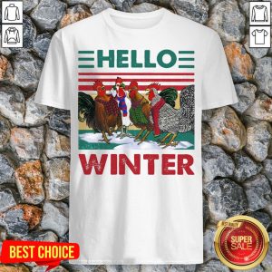 Chicken Rooster Hello Winter Christmas Shirt