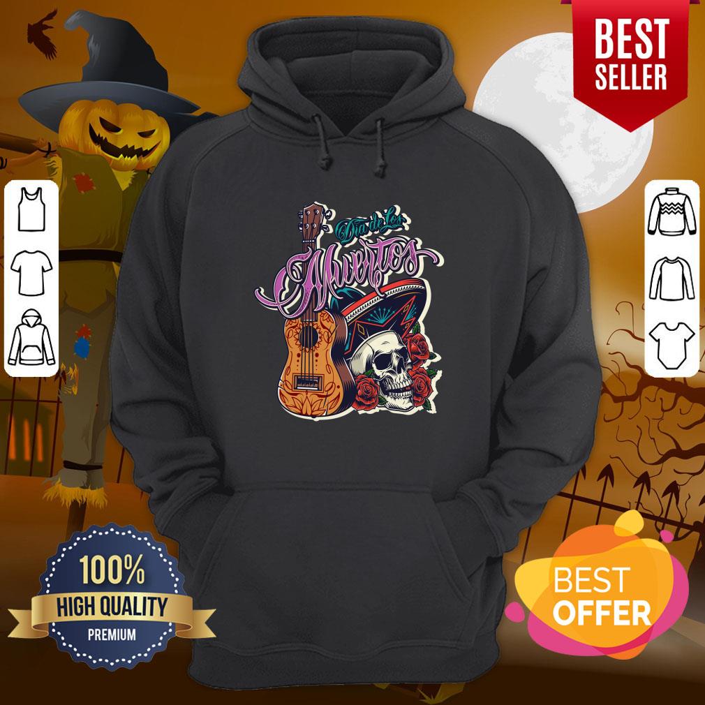 Floral Sugar Skull Sombrero Guitar Day Of The Dead Mariachi Shirt