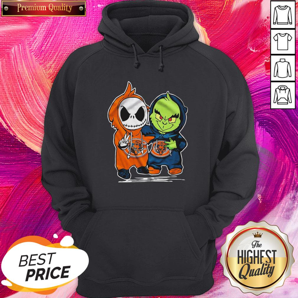 Funny Baby Skeleton And Baby Grinch Chicago Bears Shirt