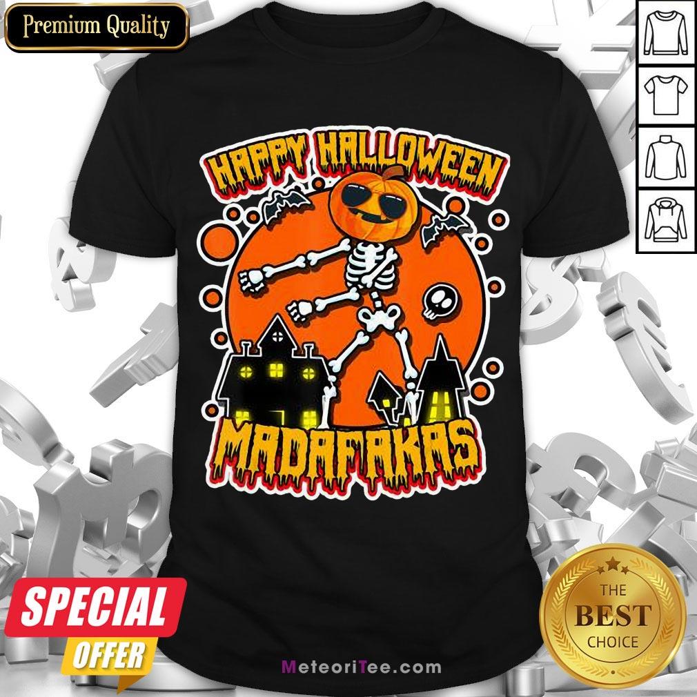 Funny Pew Pew Boo Boo Madafakas Cool Pumpkin Happy Halloween Shirt