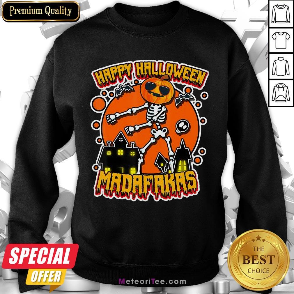 Funny Pew Pew Boo Boo Madafakas Cool Pumpkin Happy Halloween Shirt