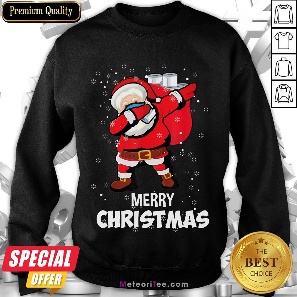 Funny Santa Dabbing Mask Toilet Paper Funny Christmas Shirt