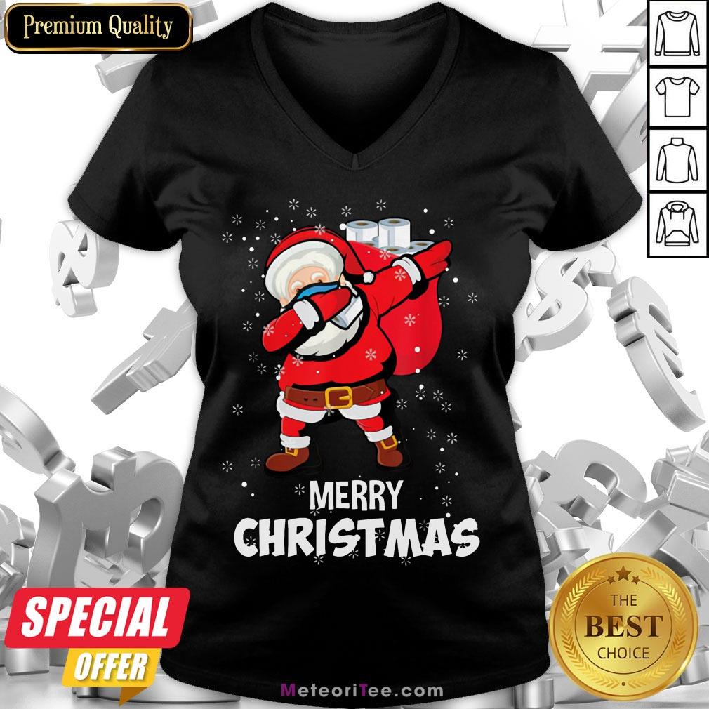 Funny Santa Dabbing Mask Toilet Paper Funny Christmas Shirt
