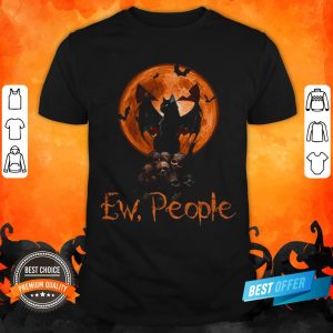 Ew People Black Cat Bats Moon Skull Halloween Shirt