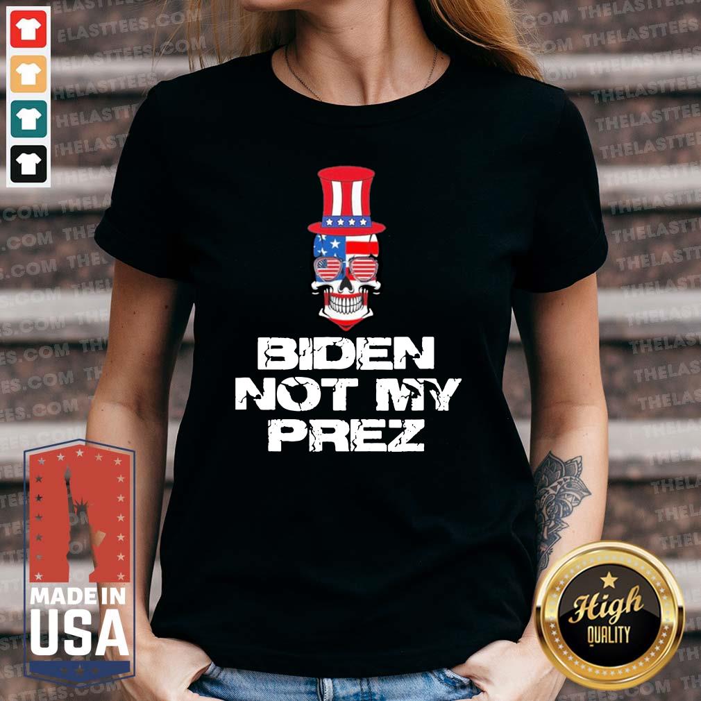 Good Biden Is Not My President Skull American Flag Shirt