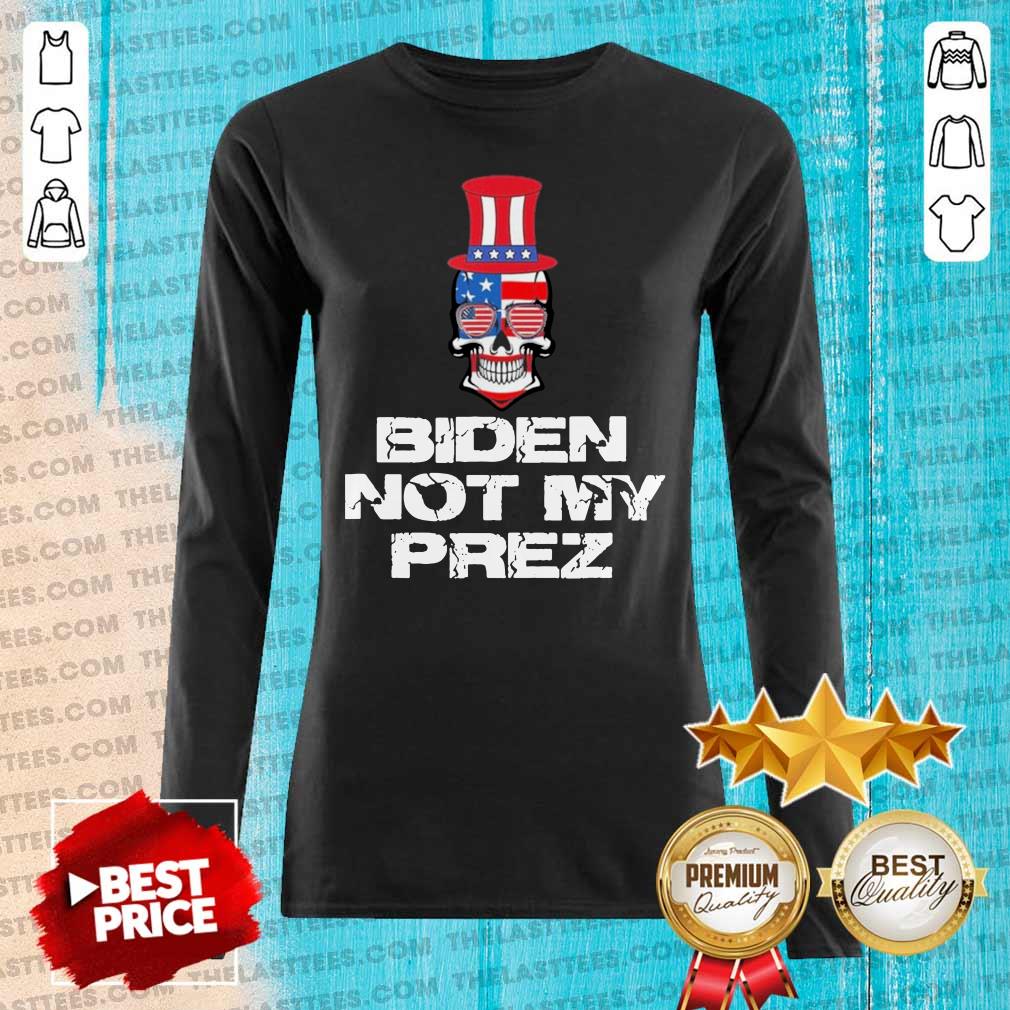 Good Biden Is Not My President Skull American Flag Shirt
