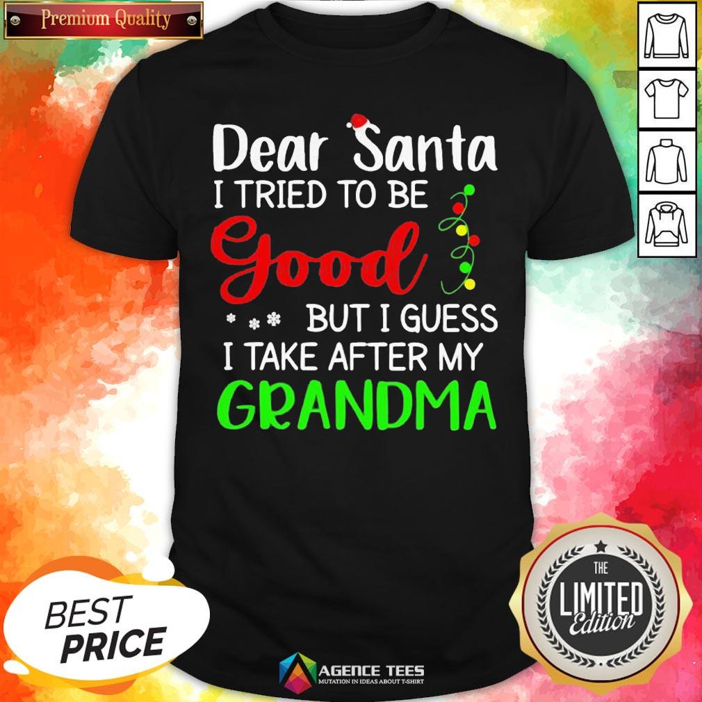 Good Dear Santa I Tried To Be Good But I Guess I Take After My Grandma Shirt