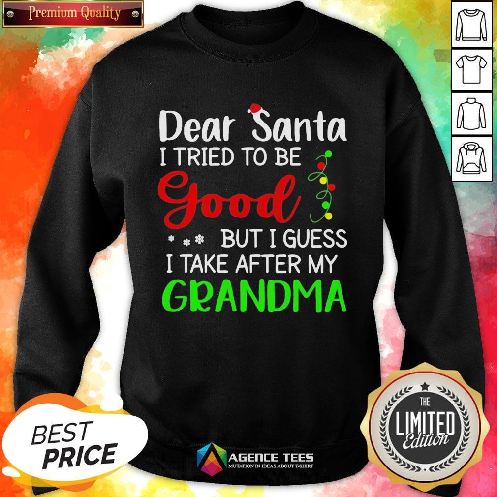 Good Dear Santa I Tried To Be Good But I Guess I Take After My Grandma Shirt