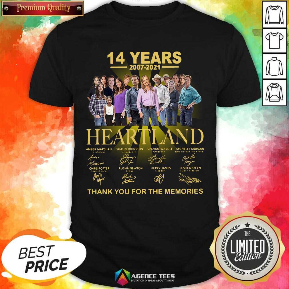 Good Heartland 14 Years 2007 2021 Thank You For The Memories Signatures Shirt