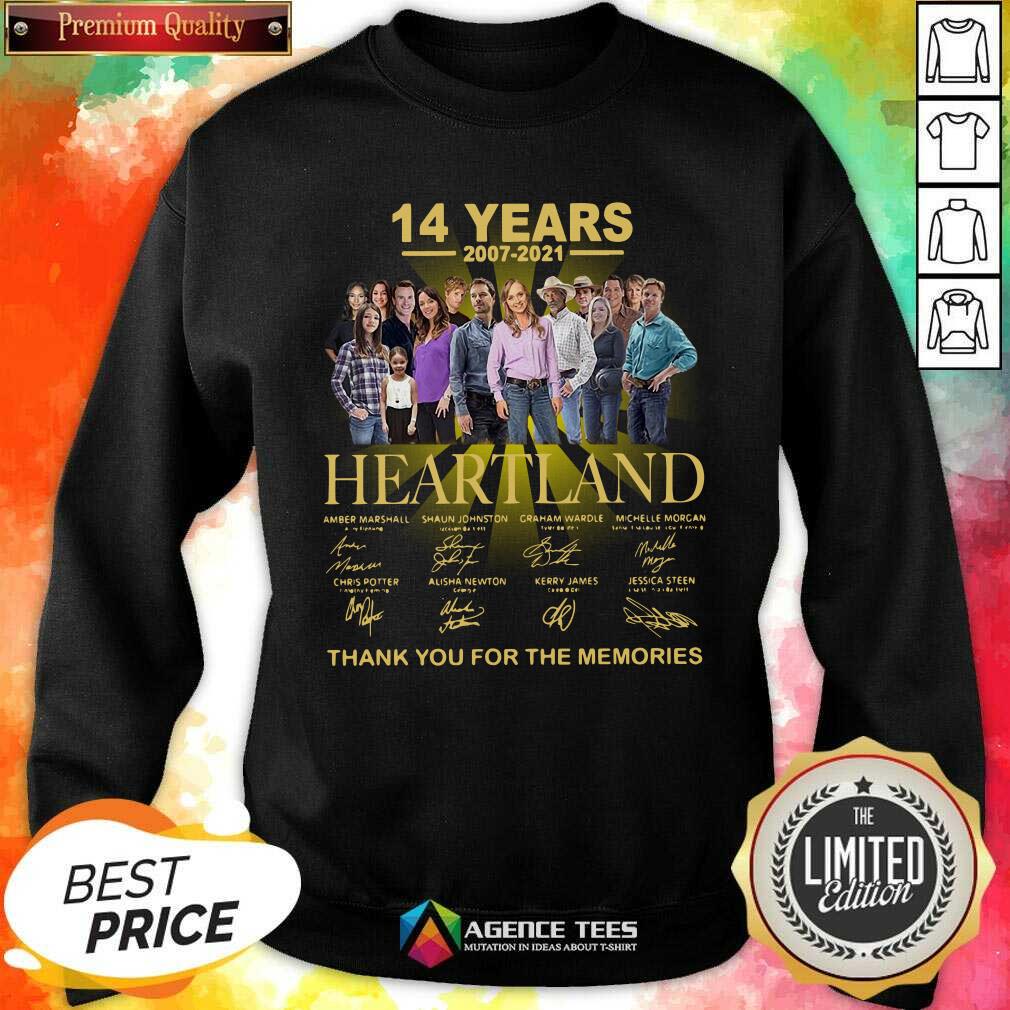 Good Heartland 14 Years 2007 2021 Thank You For The Memories Signatures Shirt