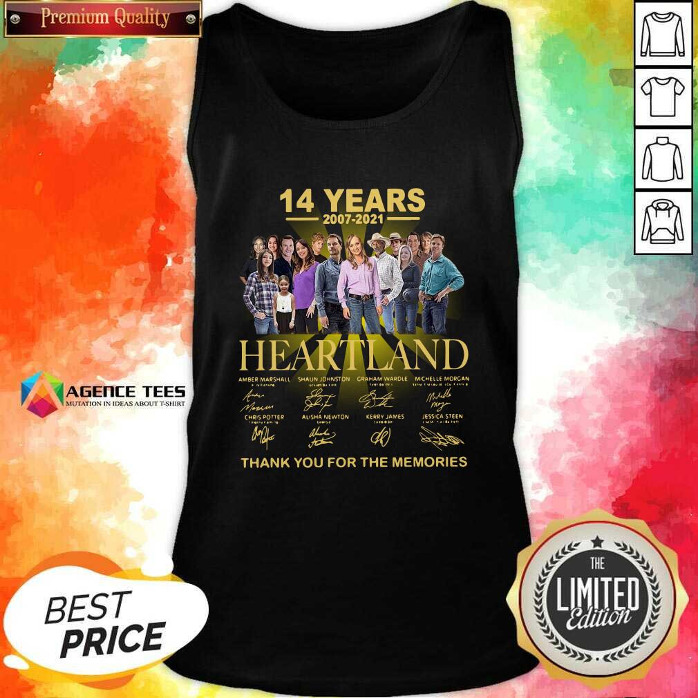 Good Heartland 14 Years 2007 2021 Thank You For The Memories Signatures Shirt