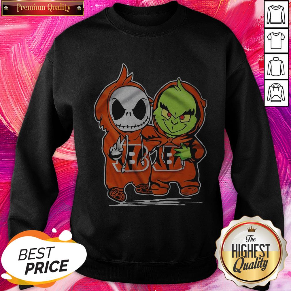 Great Baby Skeleton And Baby Grinch Bengals Baseball Shirt