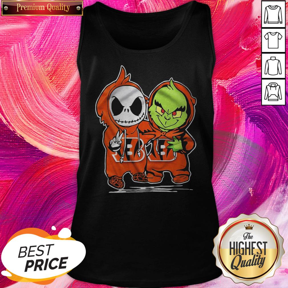 Great Baby Skeleton And Baby Grinch Bengals Baseball Shirt