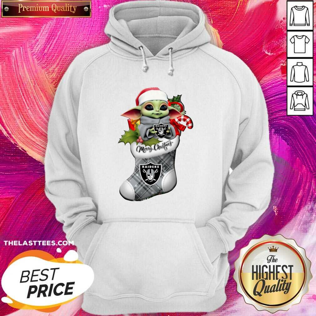 Great Baby Yoda Hug Las Vegas Raiders Ornament Merry Christmas 2020 Shirt