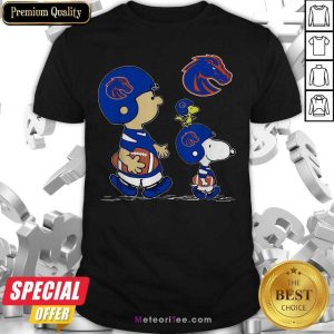 Original The Peanuts Charlie Brown And Snoopy Woodstock Boise State Broncos Football Shirt