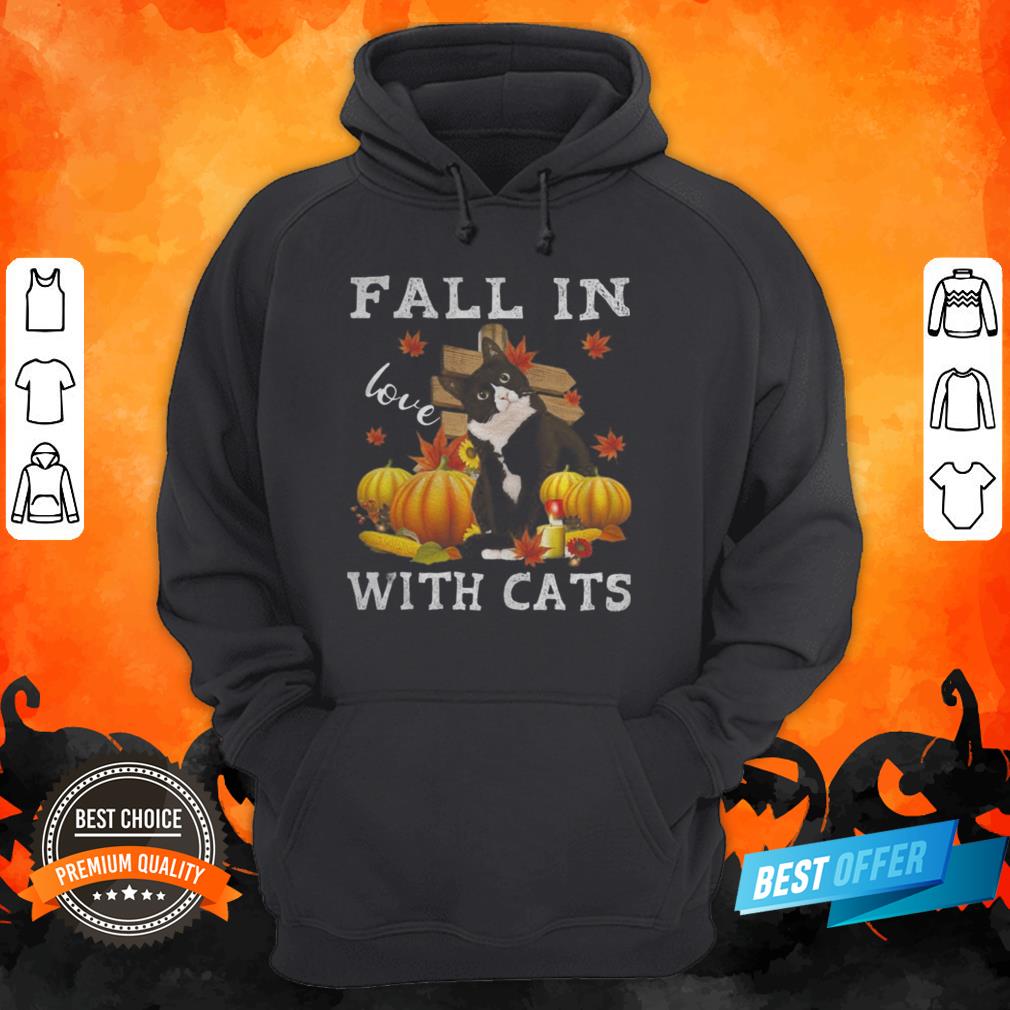 Halloween Fall In Love With Cats Pumpkins Shirt