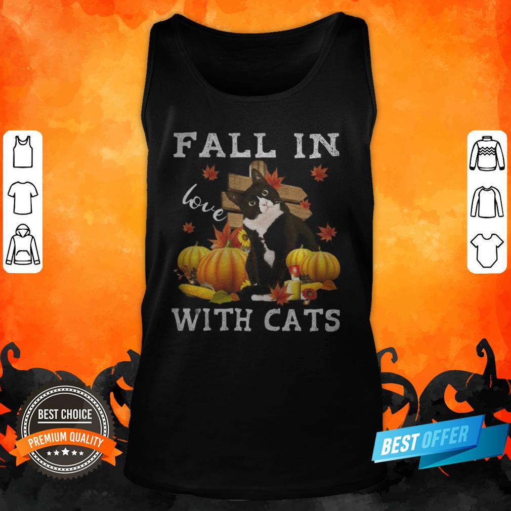 Halloween Fall In Love With Cats Pumpkins Shirt